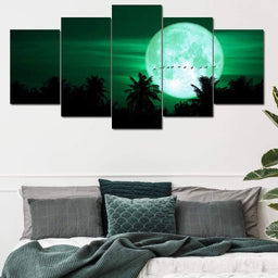 Emerald Moon Multi Panel Canvas Wall Art - NicheCanvas