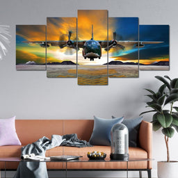 Airforce Runways Multi Panel Canvas Wall Art - NicheCanvas