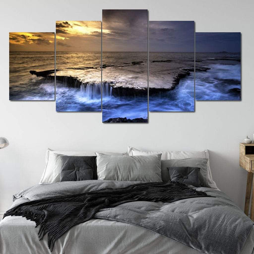 Blue Ocean - Johanjjf - Canvas Print - abstract canvas wall art of calm ocean waves - this stunning view of the ocean makes the perfect home decor | NicheCanvas