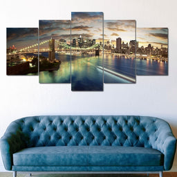 New York City Liberty Multi Panel Canvas Wall Art - NicheCanvas