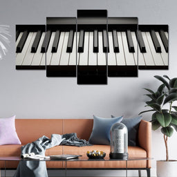 Piano Keyboard Multi Panel Canvas Wall Art - NicheCanvas