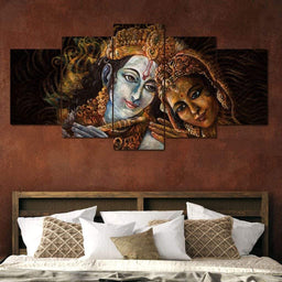 Radha & Krishna Multi Panel Canvas Wall Art - NicheCanvas