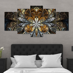 Digital Yellow Fractal Flower - NicheCanvas