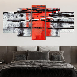 Red & Black Abstract Art - NicheCanvas