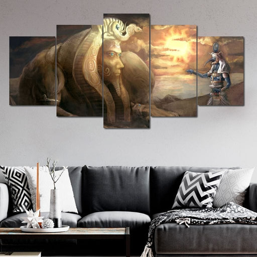 Ancient Egypt God - Canvas Print - photorealistic wall art of an Egyptian god - this beautiful art decor is an artful addition to any room and living space | NicheCanvas