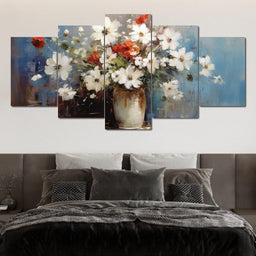 White & Red Flowers - Wildrose Creations - NicheCanvas