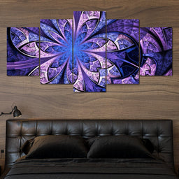Violet Fractal Flower - NicheCanvas