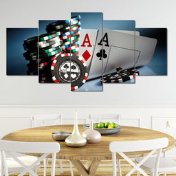 Gamblers Luck Multi Panel Canvas Wall Art - NicheCanvas