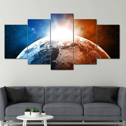 Dual Eclipse Multi Panel Canvas Wall Art - NicheCanvas