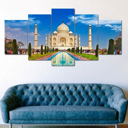 The Taj Mahal Multi Panel Canvas Wall Art - NicheCanvas