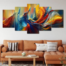Colorful Waves & Lines - NicheCanvas