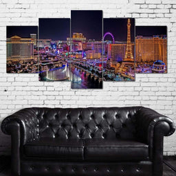 Vegas Strip Multi Panel Canvas Wall Art - NicheCanvas