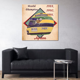 Ayrton Senna 1988 Helmet - Abraham Szomor - NicheCanvas