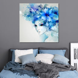 Woman with Floral Hat - NicheCanvas