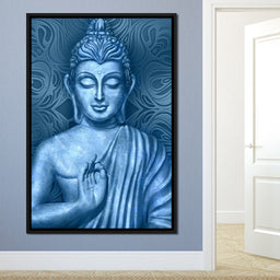 Blue Meditating Buddha - NicheCanvas