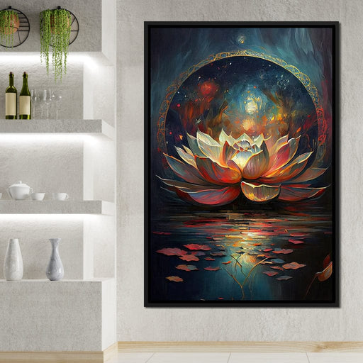 Midnight Lotus Flower Canvas Print