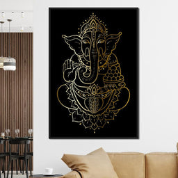 Golden Ganesha - NicheCanvas