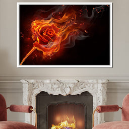 Rose on Fire - NicheCanvas