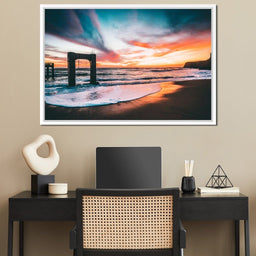 Beach Sunset Old Pier - Johanjjf - NicheCanvas