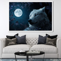 Wolf Full Moon - Milos Karanovic - NicheCanvas
