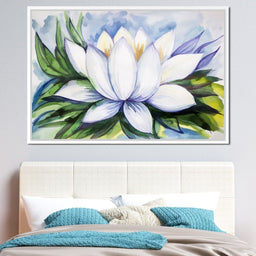 White Lotus Flower - NicheCanvas