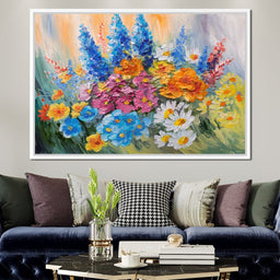 Abstract Bouquet of Spring Flowers - NicheCanvas