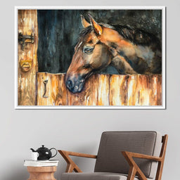 Horse in the Stable - NicheCanvas