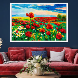 Field of Red Poppies - NicheCanvas