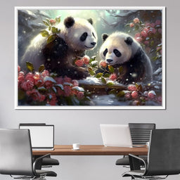 Winter Pandas - Neal Hackett - NicheCanvas