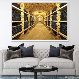 Wall of Wine Bottles - NicheCanvas