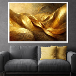 Abstract Golden Swirl - NicheCanvas