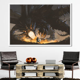 Dark Dragon Clash - NicheCanvas