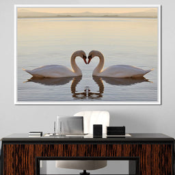 Swans On The Lake - NicheCanvas