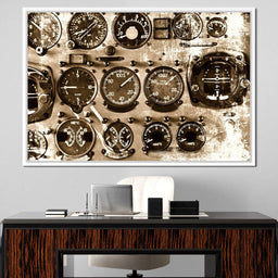 Retro Airplane Instruments - NicheCanvas
