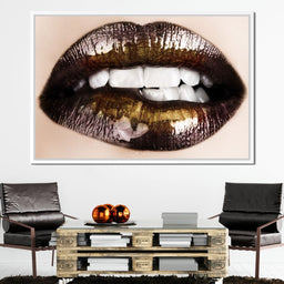 Black & Gold Lips - NicheCanvas