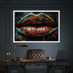 Sensual Womens Lips Graffiti - NicheCanvas