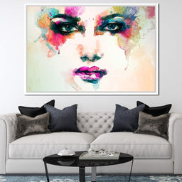 Watercolor Abstract Woman Portrait | NicheCanvas