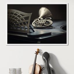 French Horn on the Grand Piano - NicheCanvas
