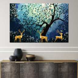 Golden Deer - NicheCanvas