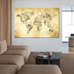 World Map Da Vinci - Mateo - NicheCanvas