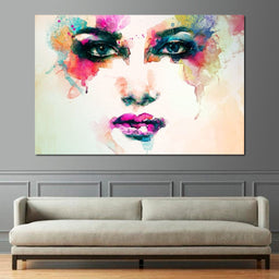 Watercolor Abstract Woman Portrait - NicheCanvas