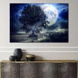 Giant Moon Summer Night - NicheCanvas