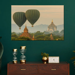 Hot Air Balloon over The Ancient Temples of Bagan - NicheCanvas