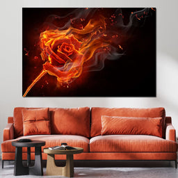 Rose on Fire - NicheCanvas