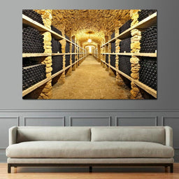 Wall of Wine Bottles - NicheCanvas