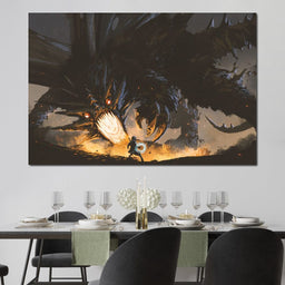 Dark Dragon Clash - NicheCanvas