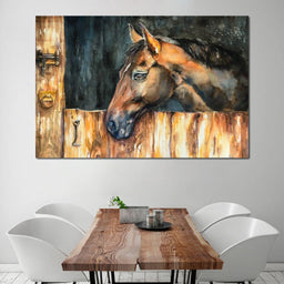 Horse in the Stable - NicheCanvas