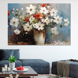 White & Red Flowers - Wildrose Creations - NicheCanvas