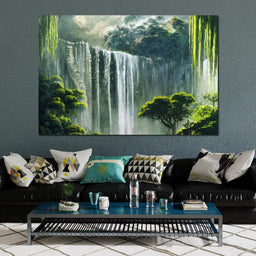 Waterfall in the Jungle - NicheCanvas