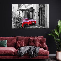 Red Tables In Rome - NicheCanvas